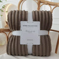 Plaid nervuré ultra-doux coloris Taupe